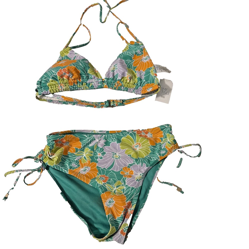 NWT Time & Tru Bikini Set Size Medium Coastal Summer Vacation Feminine Basic